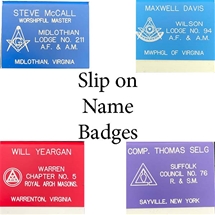 Masonic Slip-on Pocket Name Badge w/ Engraved Emblem- 3" x 2 3/4"